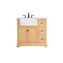 36 inch Single bathroom vanity in natural wood