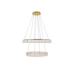 Monroe Integrated LED chip light gold Chandelier Clear Royal Cut Crystal