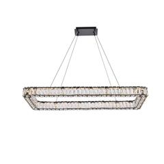 Monroe 42 inch LED Single rectangle pendant in black
