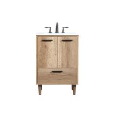 24 inch Single bathroom vanity in natural oak