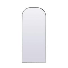 Metal Frame Arch Full Length Mirror 28x66 Inch in Silver