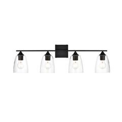 Harris 4 light Black and Clear Bath Sconce