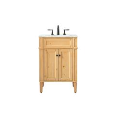 24 inch Single bathroom vanity in natural wood
