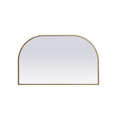 Metal Frame Arch Mirror 39x24 Inch in Brass