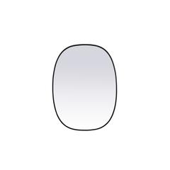 Metal Frame Oval Mirror 30x40 Inch in Black