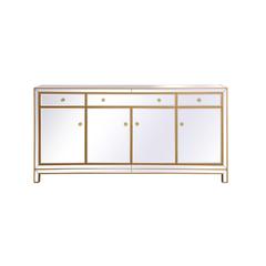 Reflexion 72 in. mirrored credenza in gold