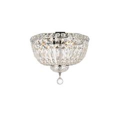 Tranquil 4 light Chrome Flush Mount Clear Royal Cut Crystal