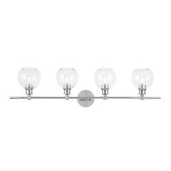 Collier 4 light Chrome and Clear glass Wall sconce