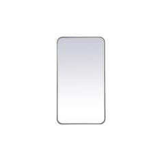 Soft corner metal rectangular mirror 20x36 inch in Silver