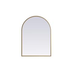 Metal Frame Arch Mirror 22x30 Inch in Brass