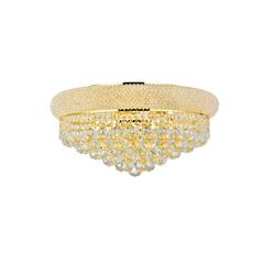 Primo 10 light Gold Flush Mount Clear Royal Cut Crystal