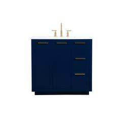 36 inch Single bathroom vanity in blue