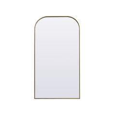 Metal Frame Arch Full Length Mirror 35x66 Inch in Brass