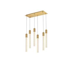 Weston 6 lights pendant in satin gold