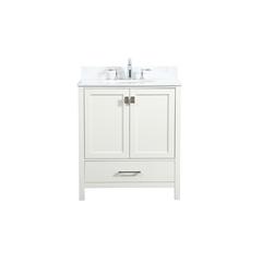 30 inch Single bathroom vanity in white with backsplash