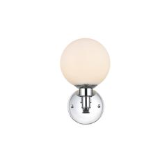 Cordelia 1 light Chrome and frosted white Bath Sconce