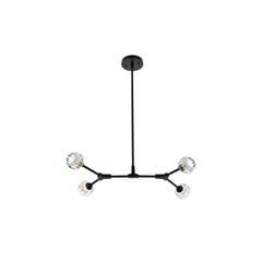 Zayne 4 Light Pendant in Black