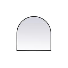 Metal Frame Arch Mirror 30x30 Inch in Black