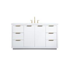 60 inch Single bathroom vanity in white