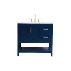 36 inch Single Bathroom Vanity in Blue