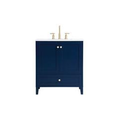 30 inch Single Bathroom Vanity in Blue