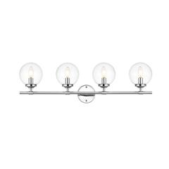 Ingrid 4 light Chrome and Clear Bath Sconce