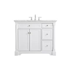 42 inch Single bathroom vanity in  White