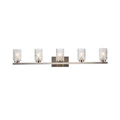 Cassie 5 lights bath sconce in satin nickel with clear shade