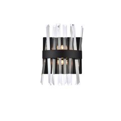Serephina 8 inch crystal bath sconce in black