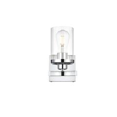 Saanvi 1 light Chrome and Clear Bath Sconce