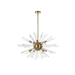 Sienna 32 inch crystal rod pendant in gold