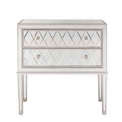 Nightstand 2 drawers 34in. W x 16in. D x 34in. H in antique silver paint