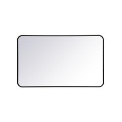 Soft corner metal rectangular mirror 24x40 inch in Black