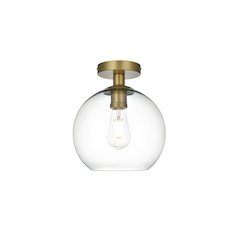 Baxter 18 Inch Flush Mount Clear Shade in Satin Gold