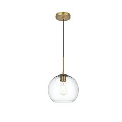 Baxter 10 Inch Pendant Clear Shade in Satin Gold
