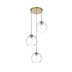 Baxter 20 Inch Pendant Clear Shade in Satin Gold