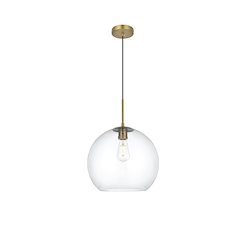 Baxter 14 Inch Pendant Clear Shade in Satin Gold