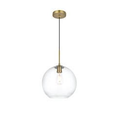 Baxter 12 Inch Pendant Clear Shade in Satin Gold