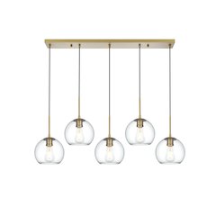 Baxter 41.5 Inch Pendant Clear Shade in Satin Gold