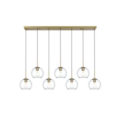 Baxter 54 Inch Pendant Clear Shade in Satin Gold