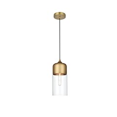 Ashwell 5 Inch Pendant Clear Shade in Satin Gold