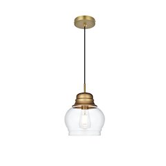 Kenna 8 Inch Pendant Clear Shade in Satin Gold