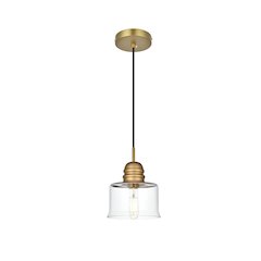 Kenna 6.5 Inch Pendant Clear Shade in Satin Gold