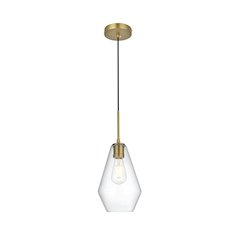 Gene 7 Inch Pendant Clear Shade in Satin Gold