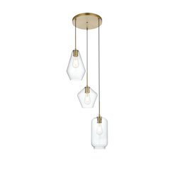 Gene 17.5 Inch Pendant Clear Shade in Satin Gold