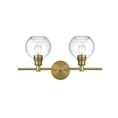 Collier 2 Light Satin Gold and Clear Glass Wall Sconce