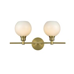Collier 2 Light Satin Gold and Frosted White Glass Wall Sconce