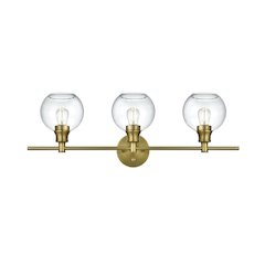 Collier 3 Light Satin Gold and Clear Glass Wall Sconce