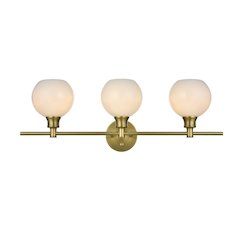 Collier 3 Light Satin Gold and Frosted White Glass Wall Sconce