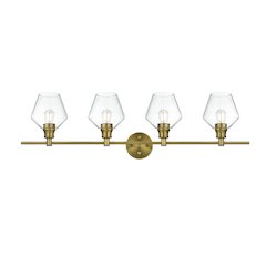 Gene 4 Light Satin Gold and Clear Glass Wall Sconce